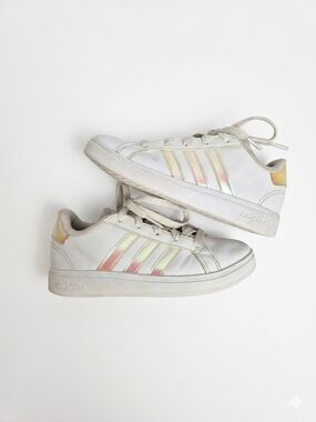 Adidas Kids Grand Court 2.0 K Iridescent Cloud White Sneakers Size 13K